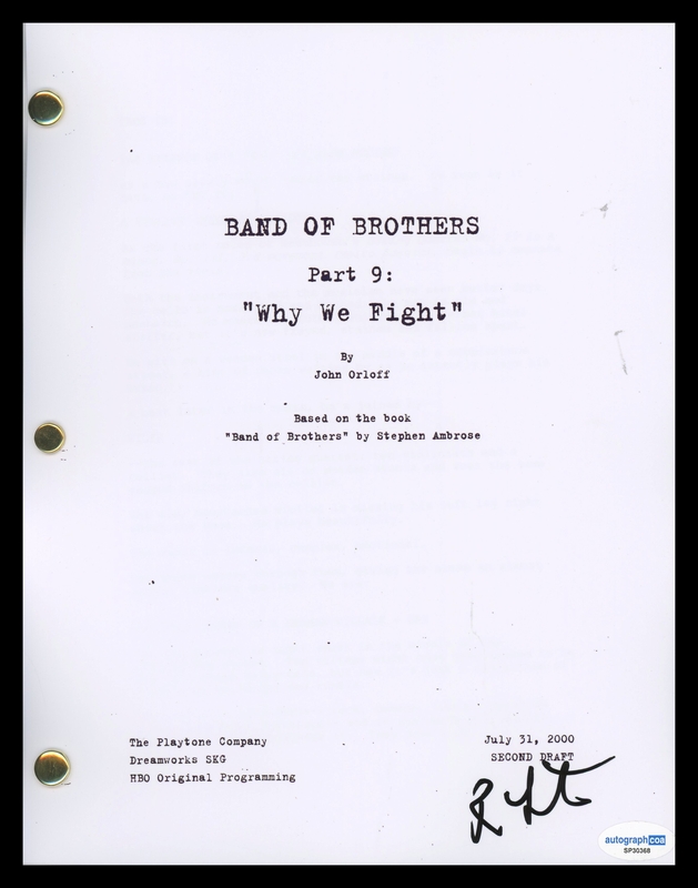 Item # 216900 - Ron Livingston "Band of Brothers" AUTOGRAPH Signed 'Why We Fight' Script