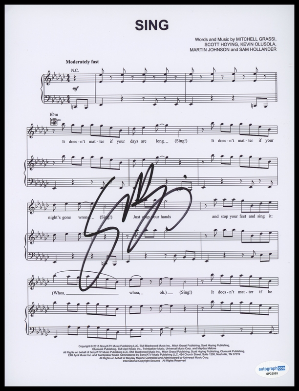 Item # 205327 - Scott Hoying "Pentatonix" AUTOGRAPH Signed 'Sing' 8.5x11 Sheet Music