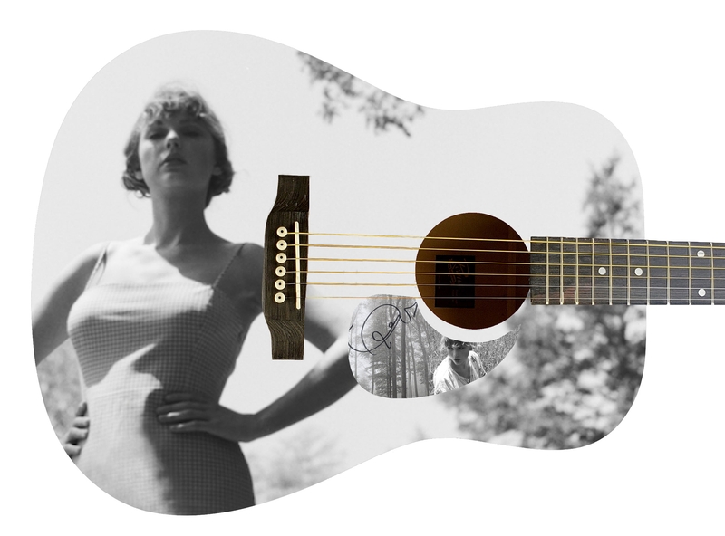 Item # 163032 - Taylor Swift Autographed Signed Acoustic Custom Photo Guitar Folklore ACOA