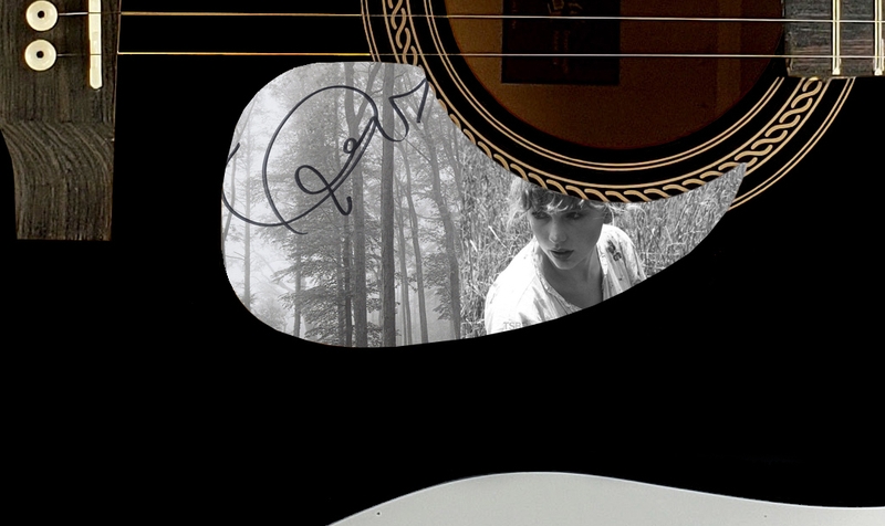 Item # 197549 - Taylor Swift Autographed Signed Acoustic Black Guitar Folklore ACOA