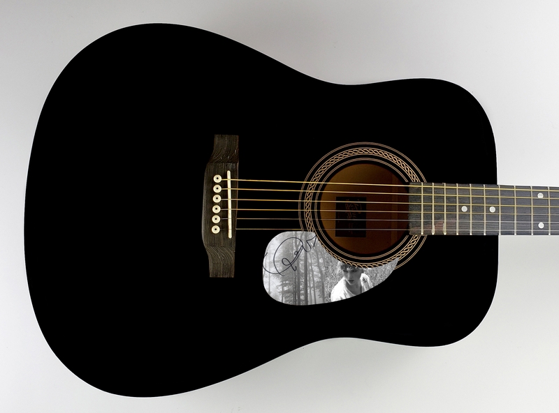 Item # 197549 - Taylor Swift Autographed Signed Acoustic Black Guitar Folklore ACOA