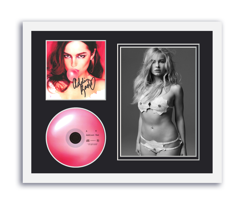 Item # 192904 - Addison Rae Autographed Signed 11x14 Custom Framed CD Photo AR ACOA