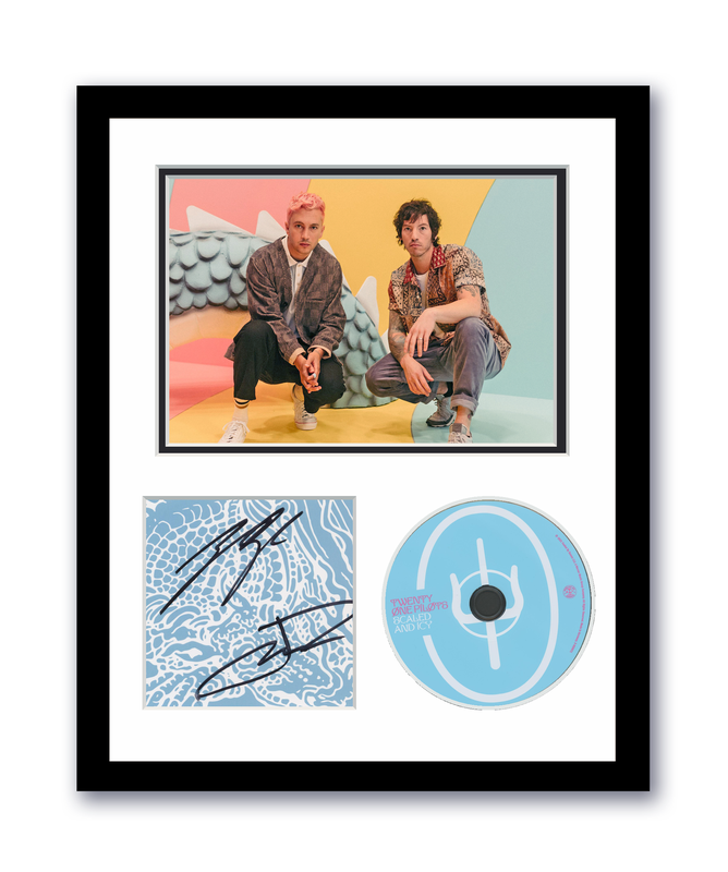 Item # 174730 - Twenty One Pilots Autographed Signed 11x14 Framed CD Photo Scaled and Icy ACOA
