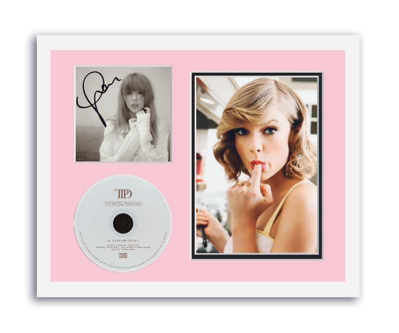 Item # 193471 - Taylor Swift Autograph Signed 11x14 Framed CD Photo Tortured Poets Dept. ACOA