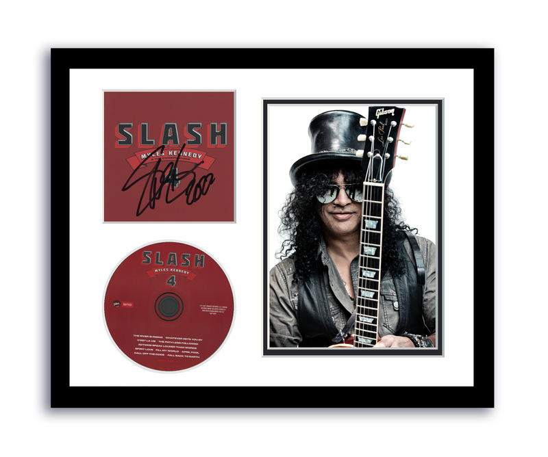 Item # 180114 - Slash Autographed Signed 11x14 Custom Framed CD Photo 4 Guns N' Roses ACOA