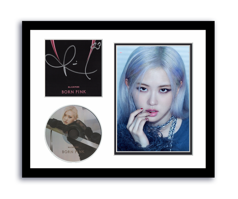 Item # 175378 - Blackpink Rose Autographed Signed 11x14 Custom Framed CD Photo Born Pink ACOA