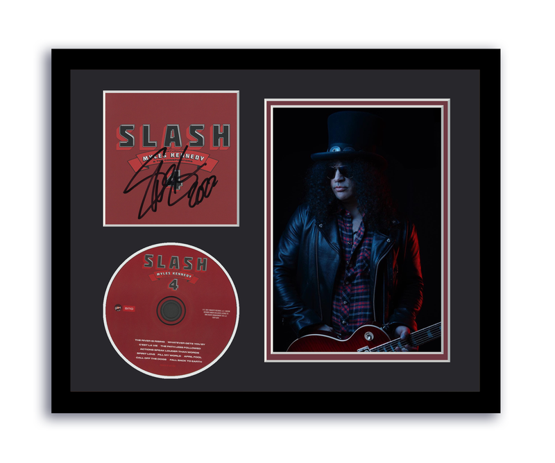 Item # 173978 - Slash Autographed Signed 11x14 Custom Framed CD Photo 4 Guns N' Roses ACOA