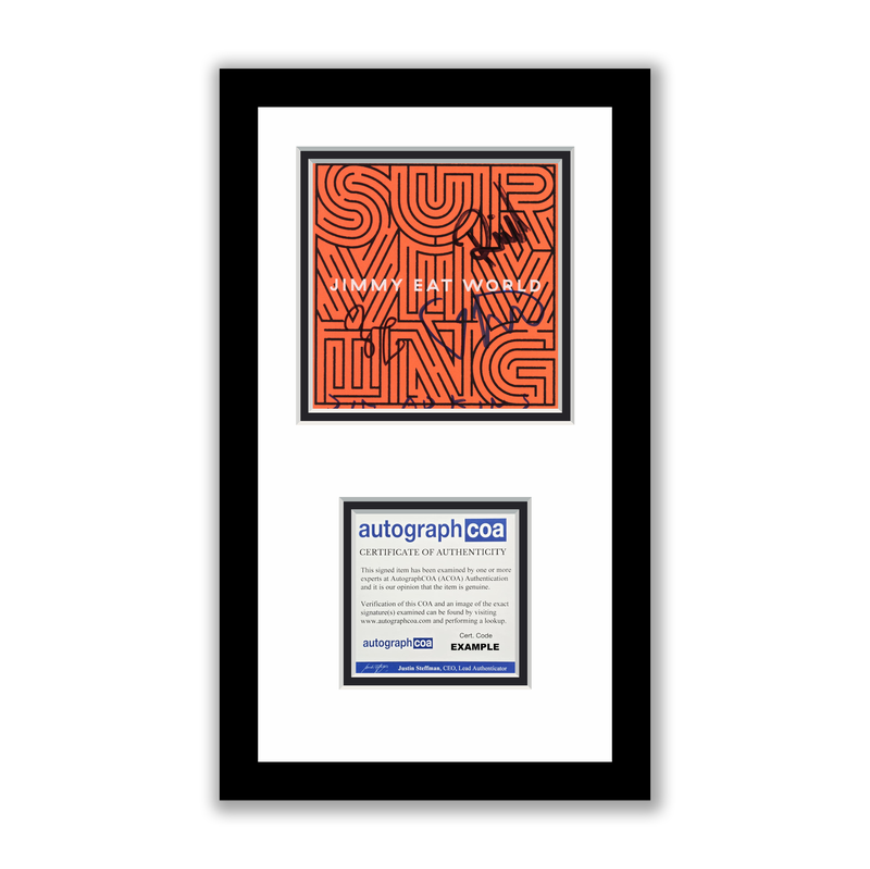 Item # 201457 - Jimmy Eat World Autographed Signed Framed CD Surviving ACOA