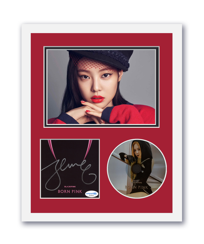 Item # 176520 - Blackpink Jennie Autographed Signed 11x14 Custom Framed CD Photo Born Pink ACOA