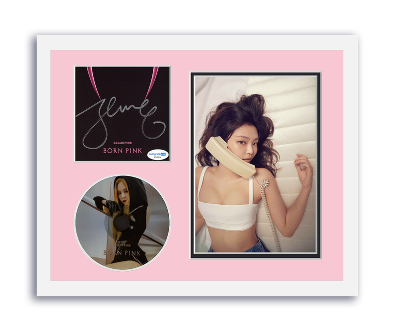 Item # 176521 - Blackpink Jennie Autographed Signed 11x14 Custom Framed CD Photo Born Pink ACOA
