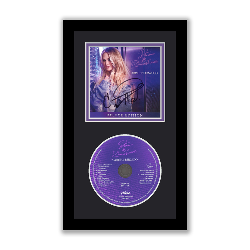Item # 191507 - Carrie Underwood Autographed Signed Framed CD Denim & Rhinestones ACOA