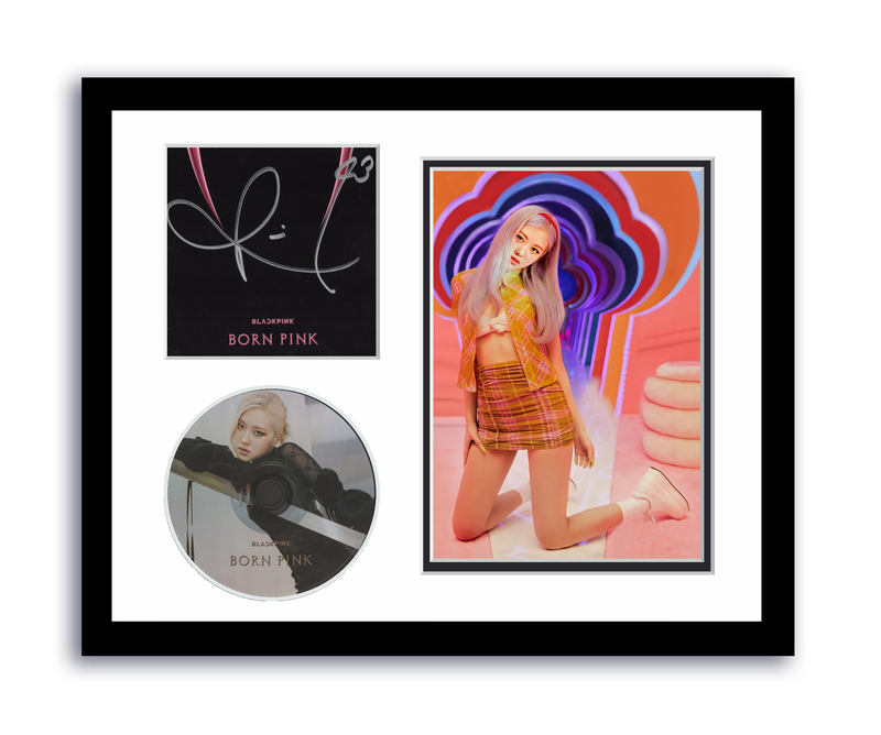 Item # 175386 - Blackpink Rose Autographed Signed 11x14 Custom Framed CD Photo Born Pink ACOA