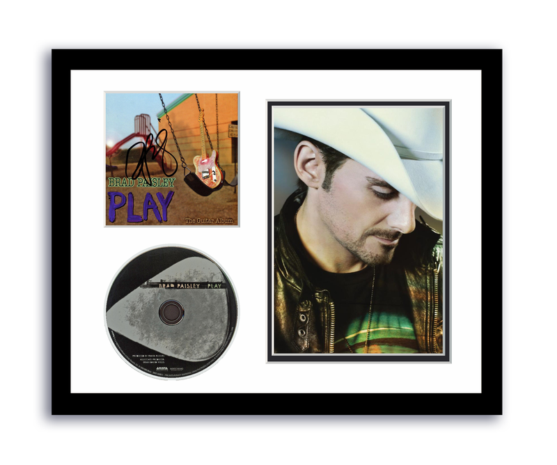 Item # 174677 - Brad Paisley Autographed Signed 11x14 Custom Framed CD Photo Play ACOA