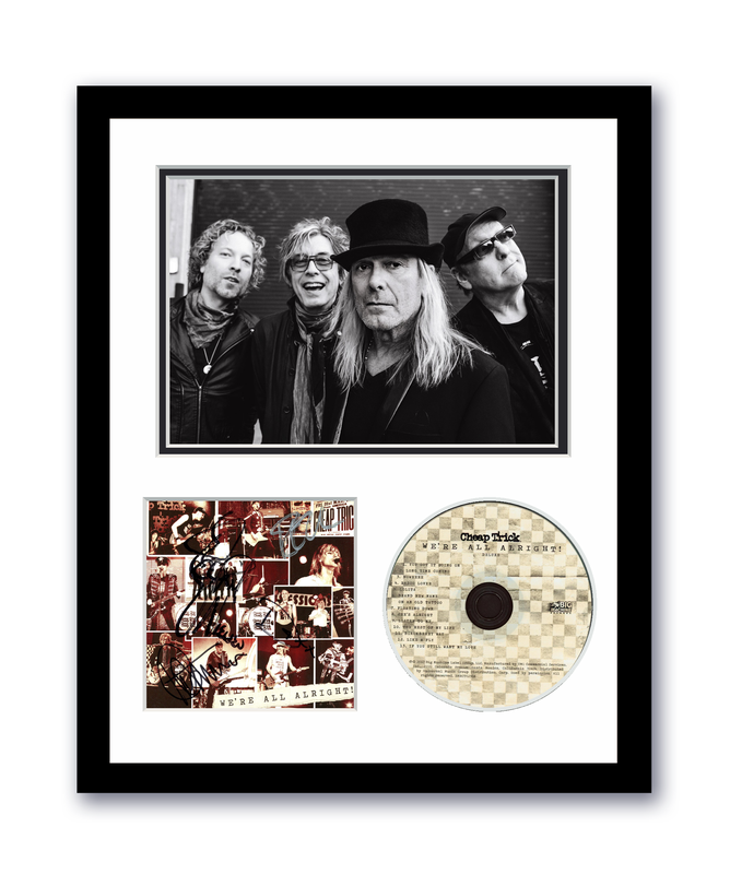 Item # 175213 - Cheap Trick Autograph Signed 11x14 Custom Framed CD Photo We're All Alright ACOA