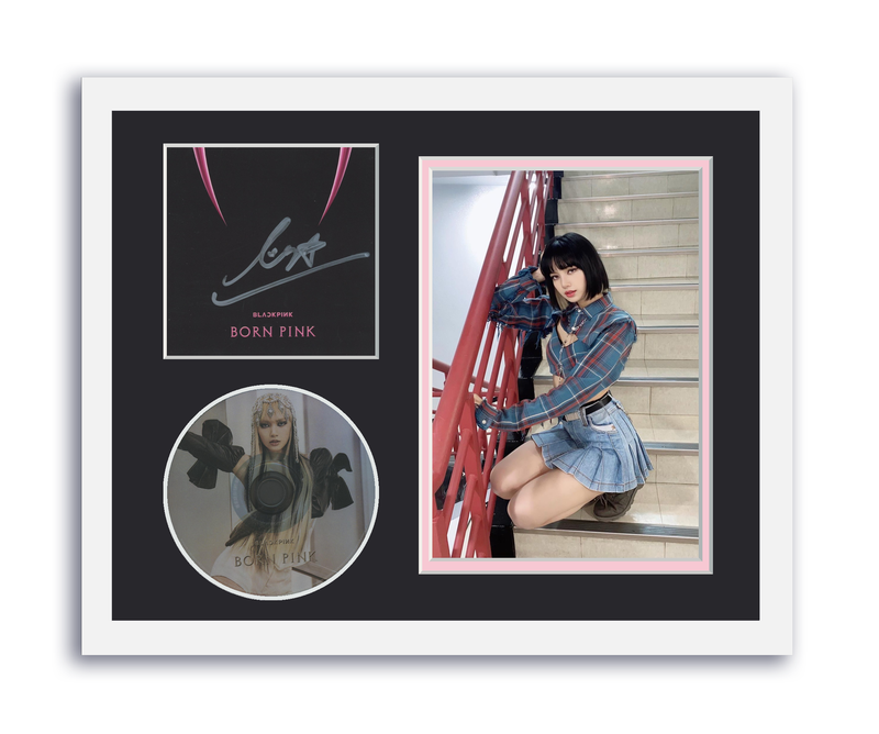 Item # 174753 - Blackpink Lisa Autographed Signed 11x14 Custom Framed CD Photo Born Pink ACOA