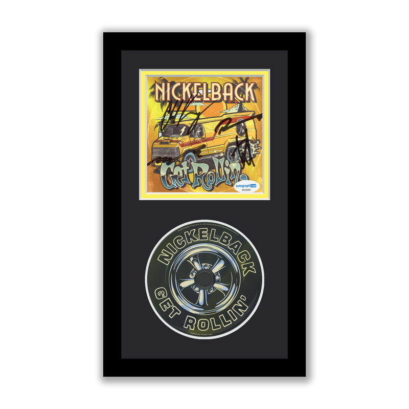 Item # 202915 - Nickelback Autographed Signed Framed CD Get Rollin' ACOA