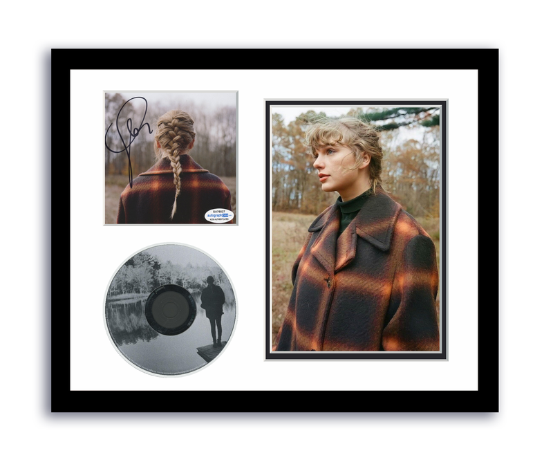 Item # 183125 - Taylor Swift Autographed Signed 11x14 Custom Framed CD Photo Evermore ACOA