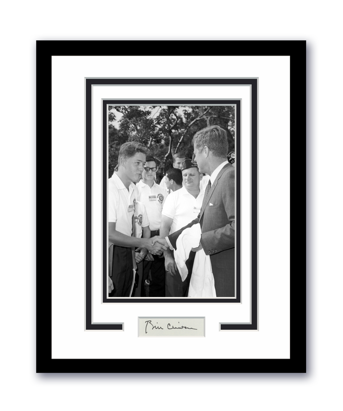 Item # 181002 - Bill Clinton Autograph 11x14 Framed Photo with John F. Kennedy JFK ACOA