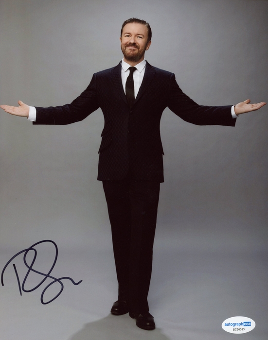 Item # 170298 - Ricky Gervais "Humanity" Comedian AUTOGRAPH Signed Comedy 8x10 Photo B