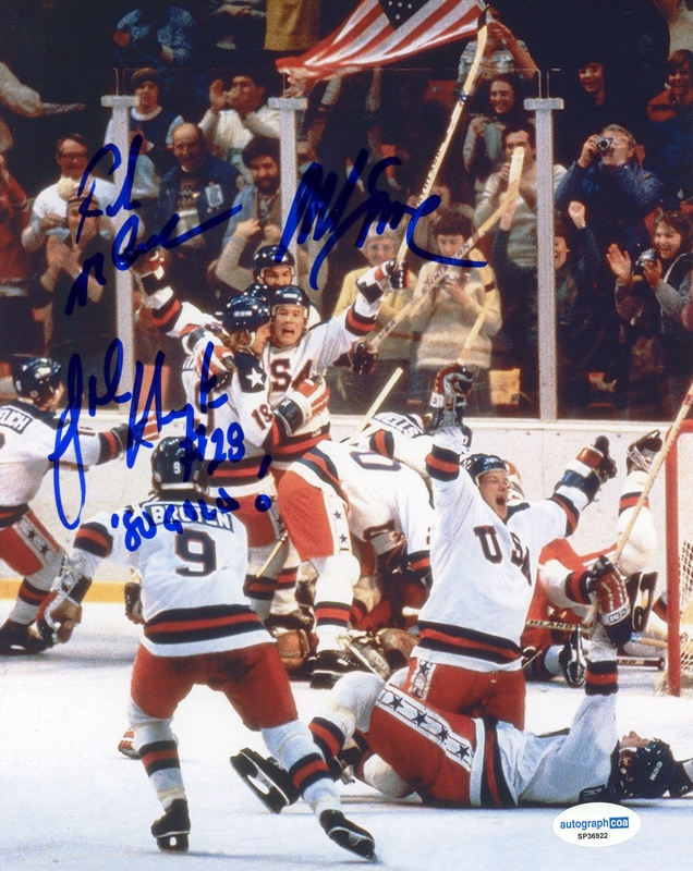 Item # 205645 - Mike Eruzione, Rob McClanahan & John Harrington USA Hockey SIGNED 8x10 Photo